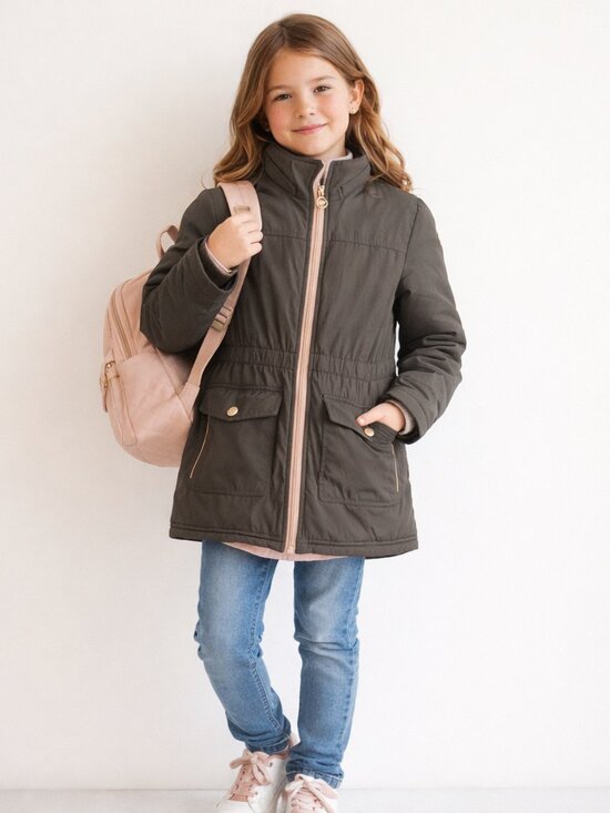 MICHAEL Michael Kors Other - MICHAEL Kors Parka Girls Size 10-12 Olive Green with Pink accents